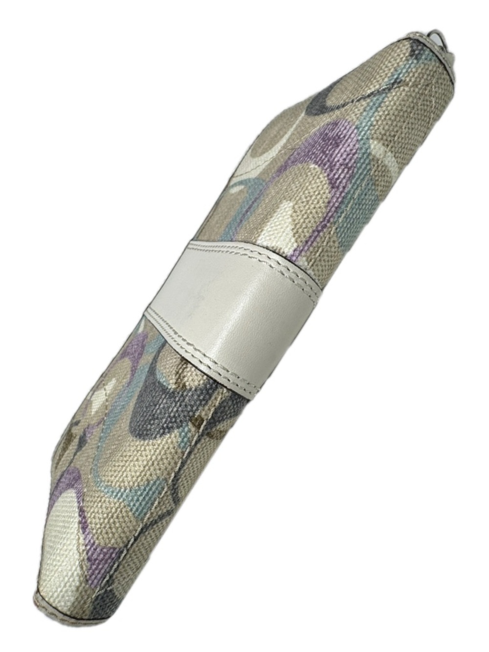 Coach Optic C Y2K Textile Fabric & Leather Purple Blue White Gray Buckle Wallet - Picture 7 of 11